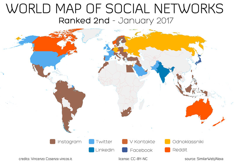 Redes sociales en el mundo